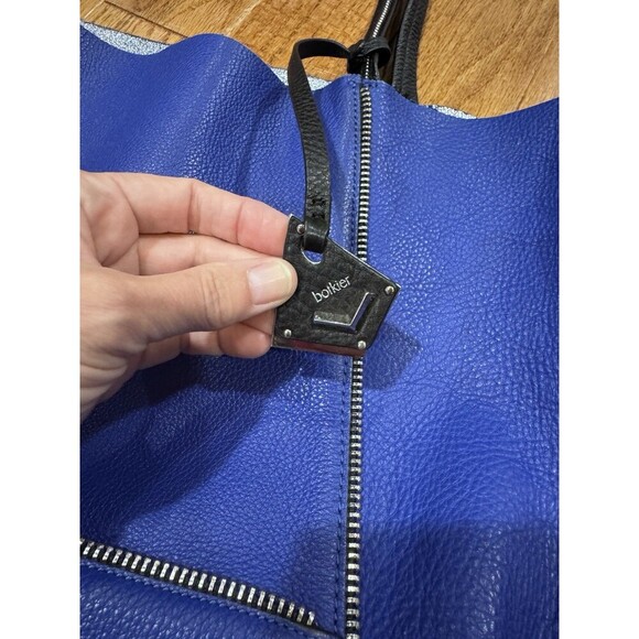 Botkier Women's Blue Soho Pebbled Leather Tote Bag Edgy Contemporary Fabulous! - Picture 2 of 7